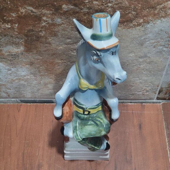 Vintage Donkey Horse Wine Decanter Empty  Bottle 12" Red Wine Mareialla Product - Picture 4 of 14